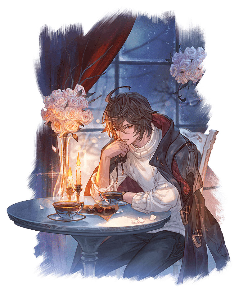 Valentine Sandalphon Illustration from Granblue Fantasy