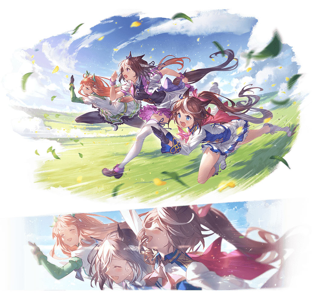 Special Week, Silence Suzuka, and Tokai Teio Artwork from Granblue Fantasy
