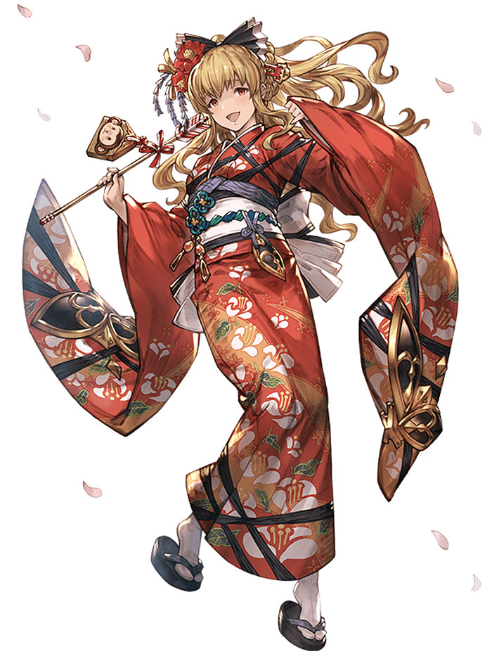 Scarlet Camellia Kimono Vira Character Art from Granblue Fantasy