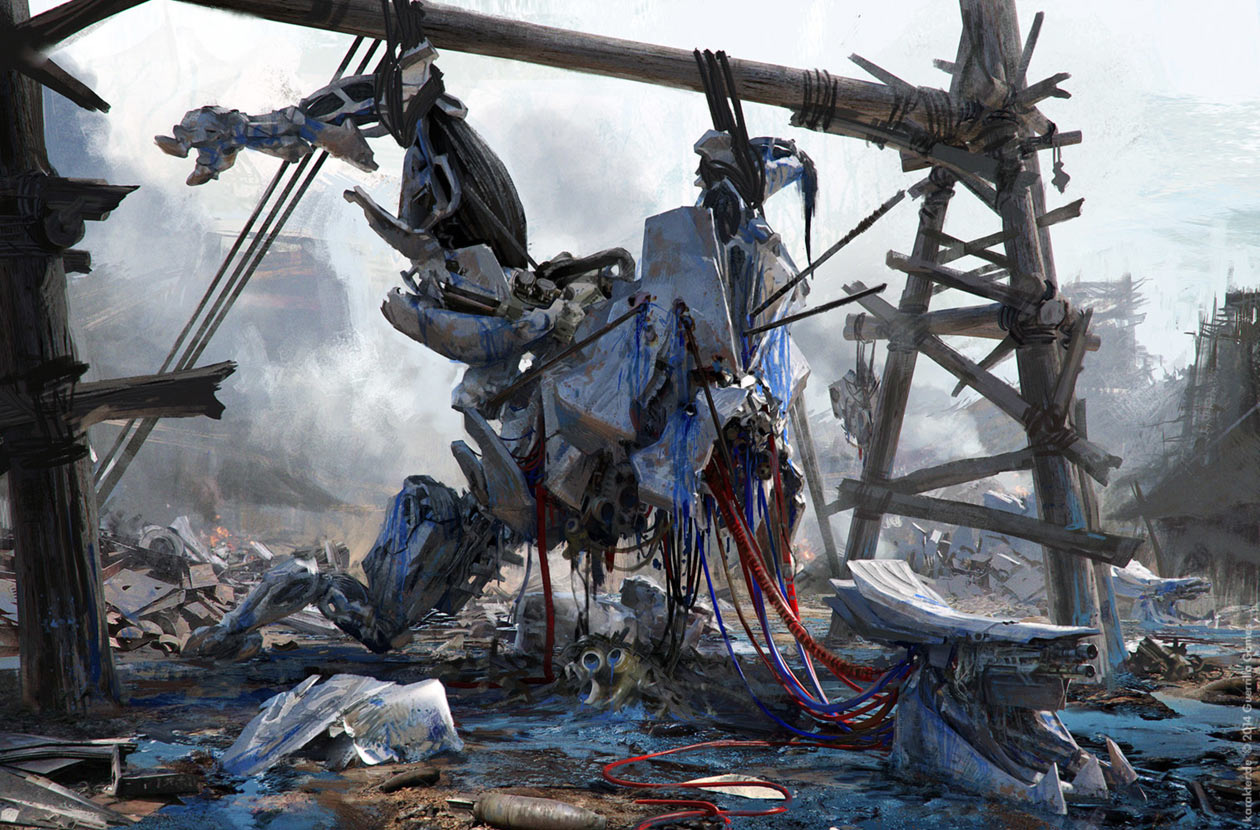 Bandit Robot Slaughter Concept Art from Horizon Zero Dawn