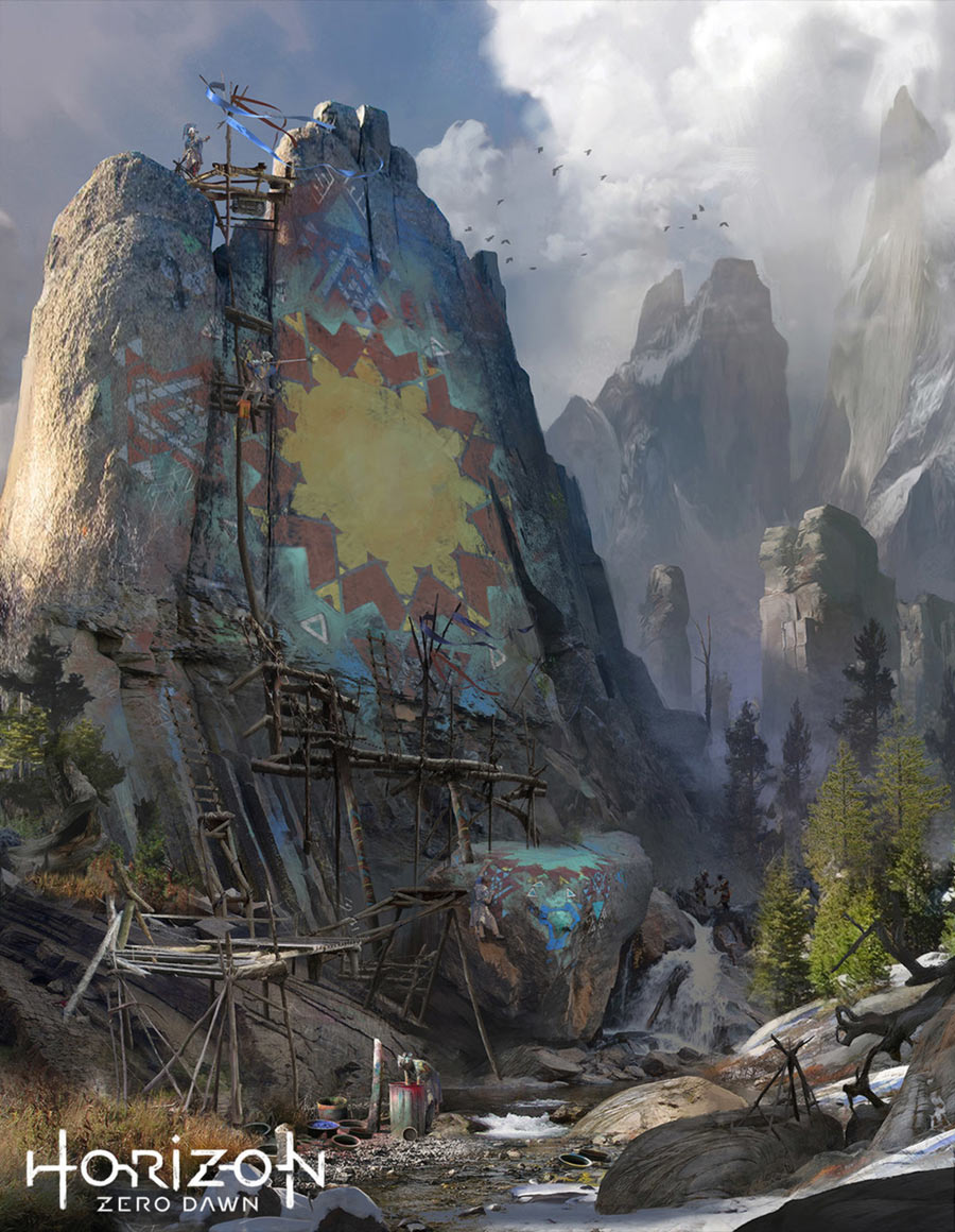 Banuk Rock Painting Concept Art from Horizon Zero Dawn