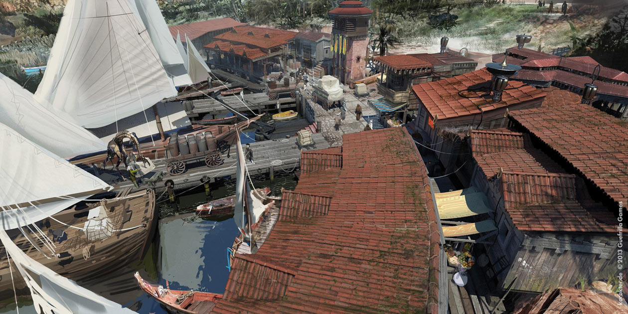 Carja Docks Concept Art from Horizon Zero Dawn