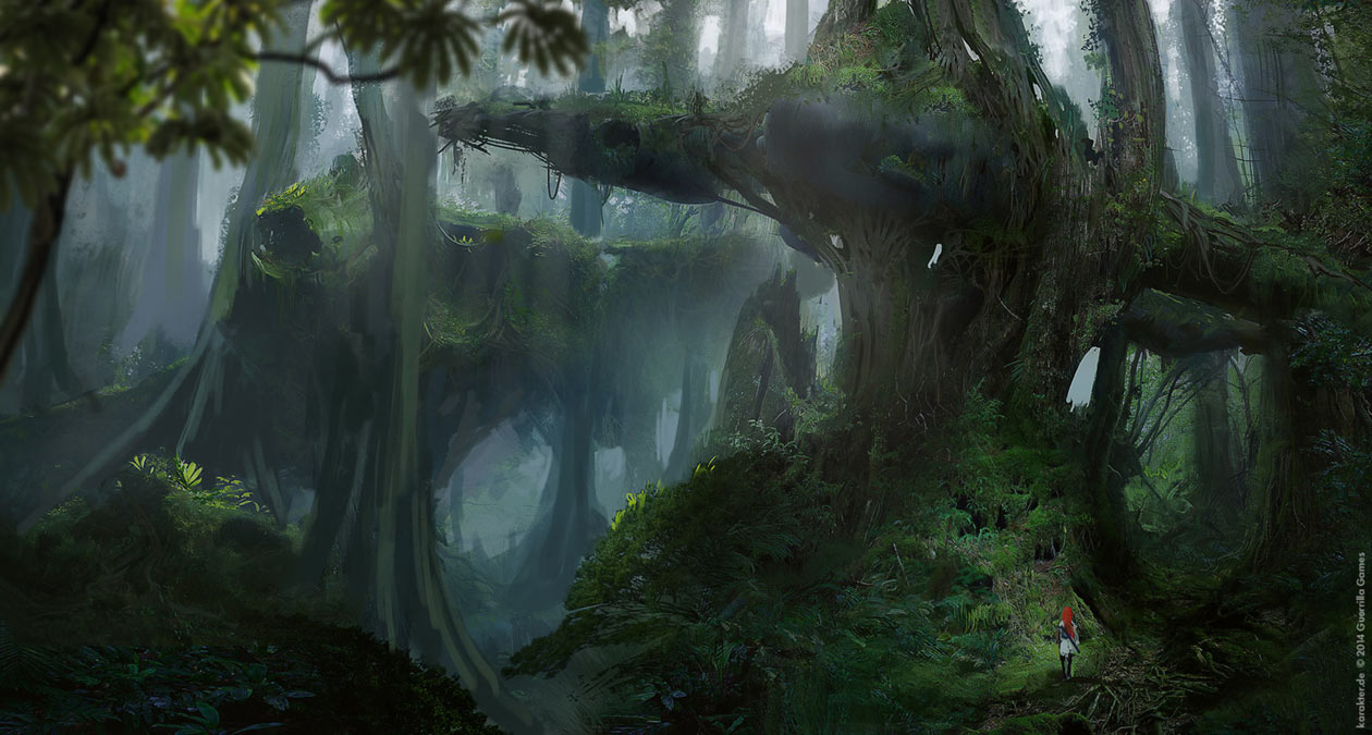Forest Ruins Concept Art from Horizon Zero Dawn