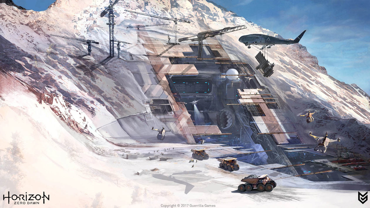 Gaias Mountain Vantage View Concept Art from Horizon Zero Dawn