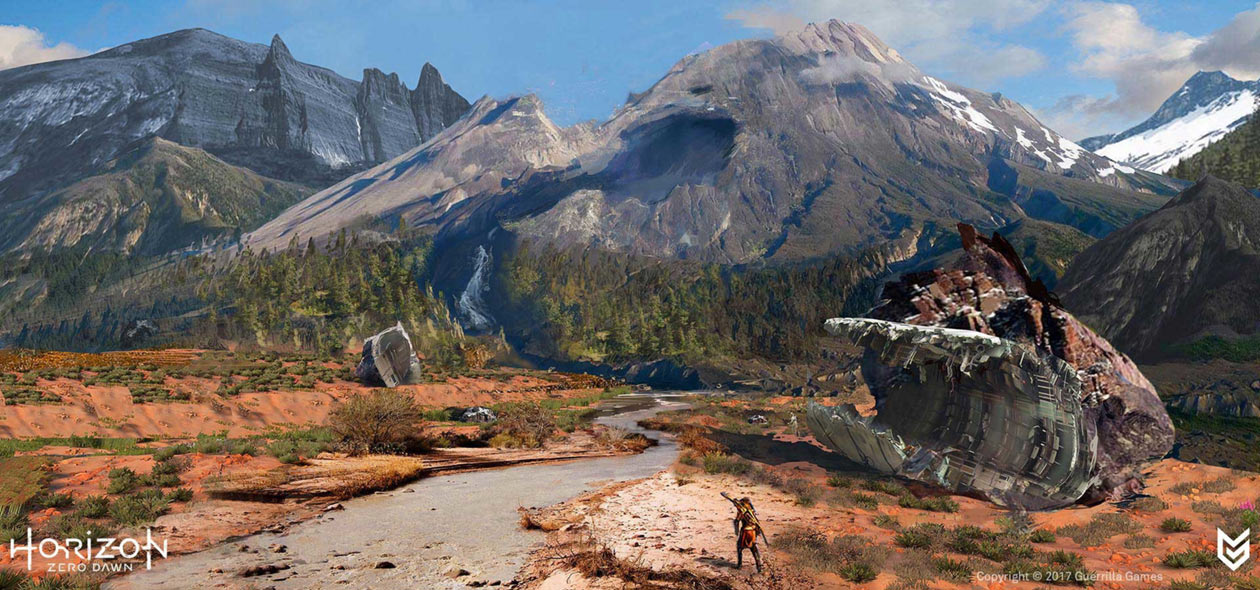 Gaias Mountain Concept Art from Horizon Zero Dawn