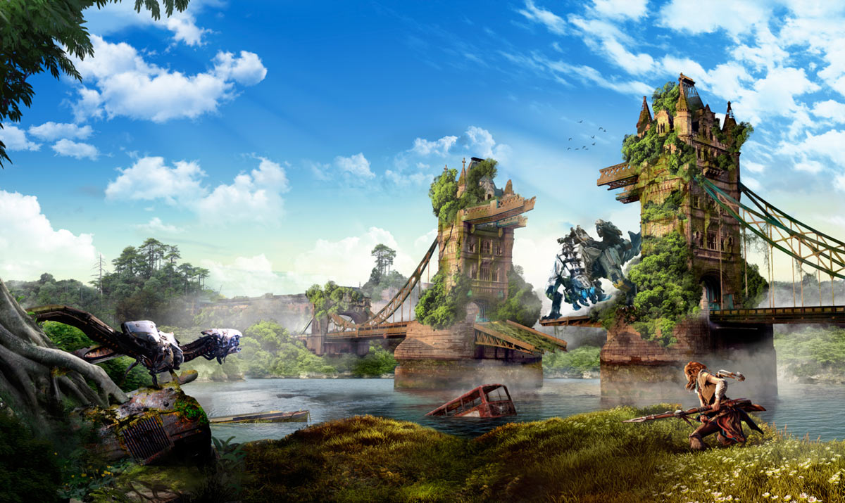 London Tower Bridge Artwork from Horizon Zero Dawn