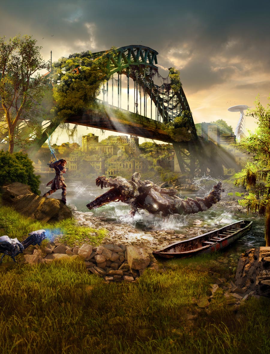 Newcastle Tyne Bridge Artwork from Horizon Zero Dawn
