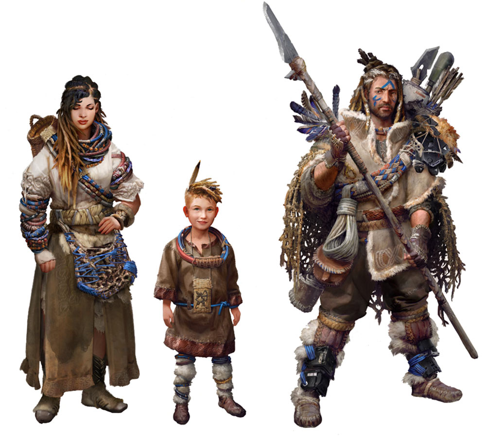 Nora Family Concept Art from Horizon Zero Dawn