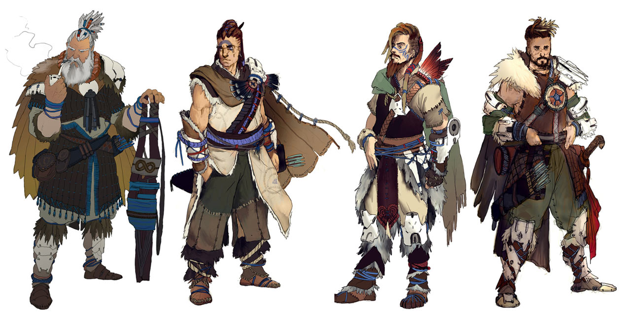 Nora Male Hunters Concept Art from Horizon Zero Dawn