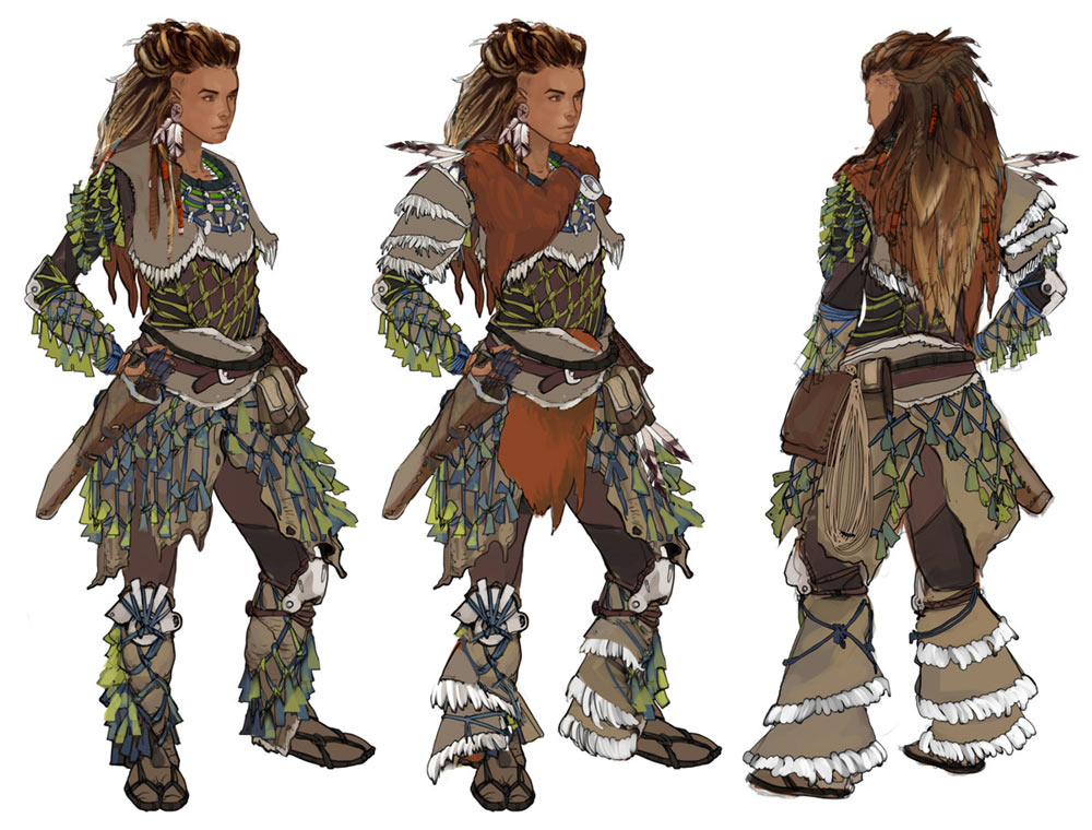 Nora Silent Hunter Outfit Concept Art from Horizon Zero Dawn