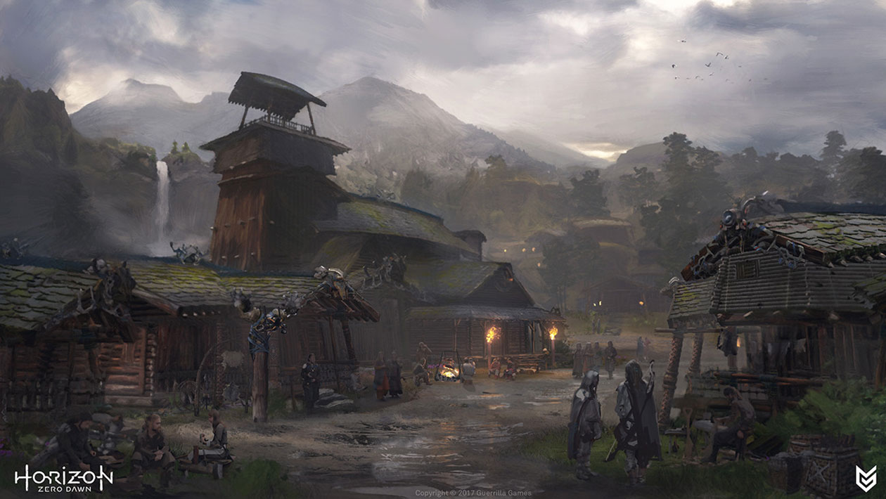 Nora Village Houses Concept Art from Horizon Zero Dawn