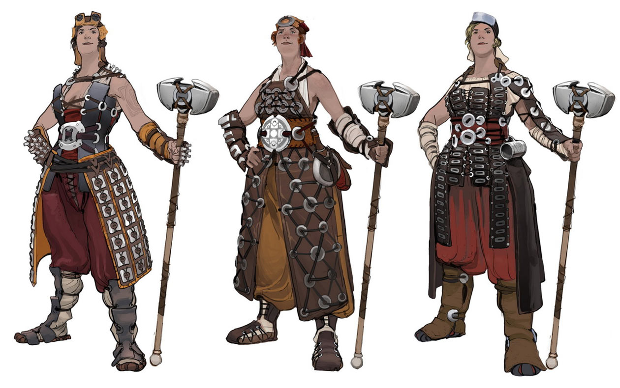 Oseram Female Hunters Concept Art from Horizon Zero Dawn