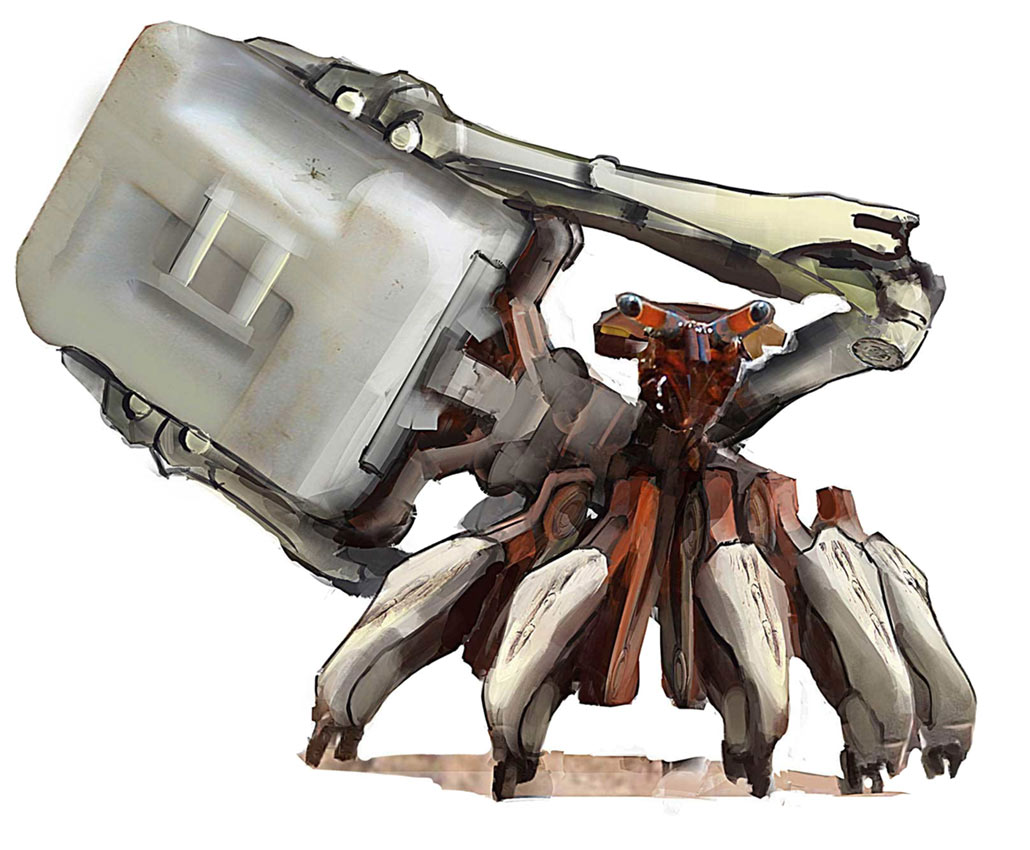 Shell Walker Early Carrying Concept Artwork from Horizon Zero Dawn