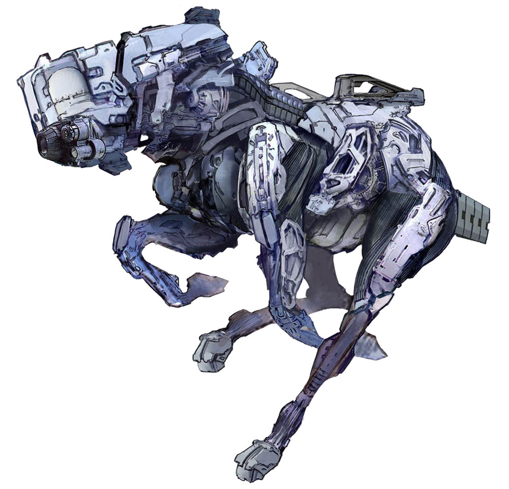 Strider Running Concept Art from Horizon Zero Dawn