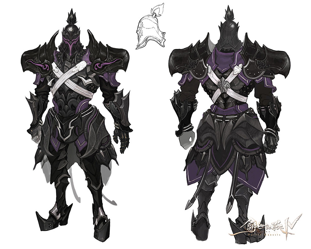 Dark Knight Outfit Artwork from The War of Genesis IV: Spiral Genesis