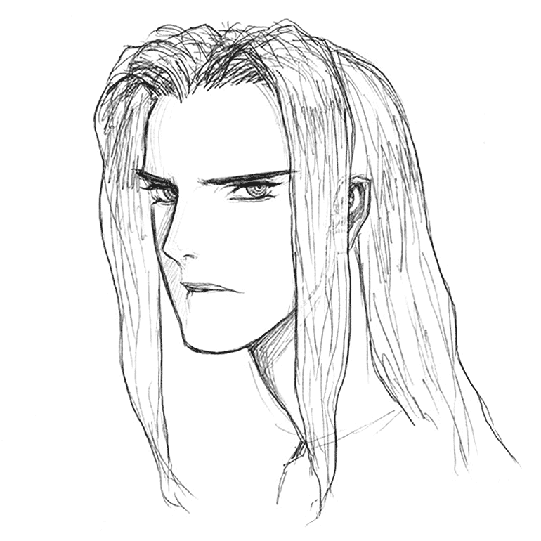 Kastur Face Character Sketch from The War of Genesis IV: Spiral Genesis