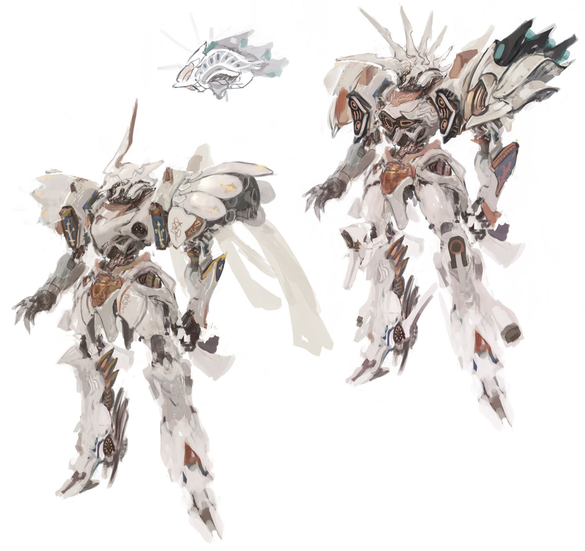 Machina Rough Concept Artwork from The War of Genesis IV: Spiral Genesis