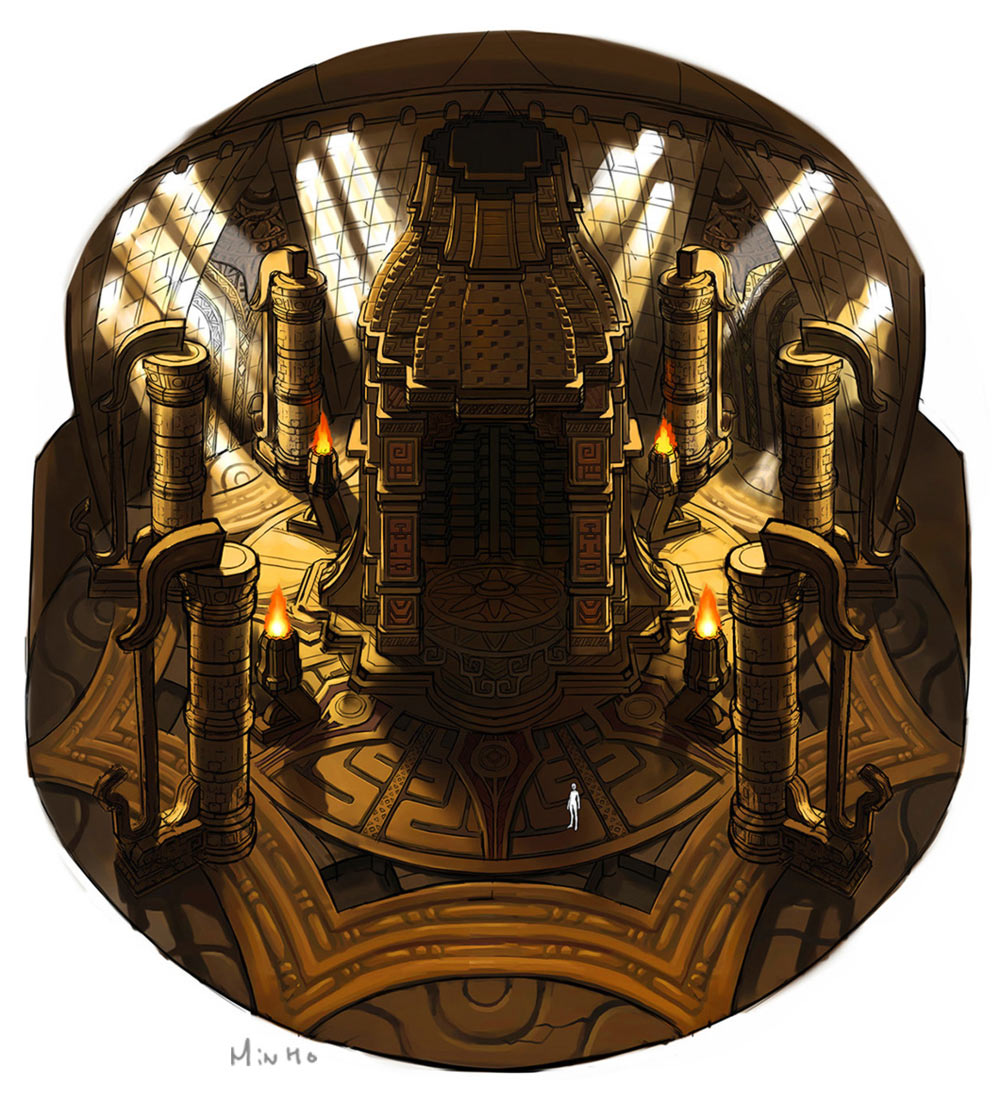 Temple of Sun Main Chamber Artwork from The War of Genesis IV: Spiral Genesis