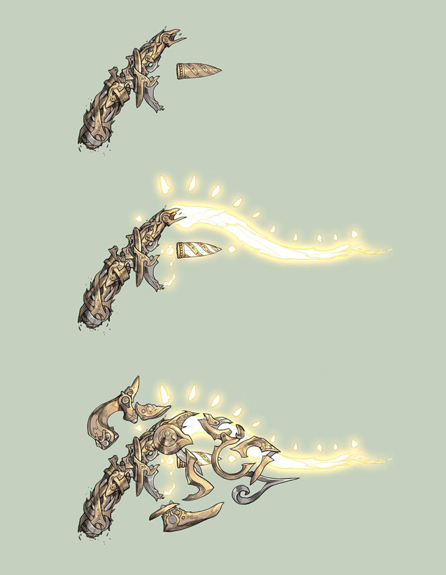 Time Gun Artwork from The War of Genesis IV: Spiral Genesis