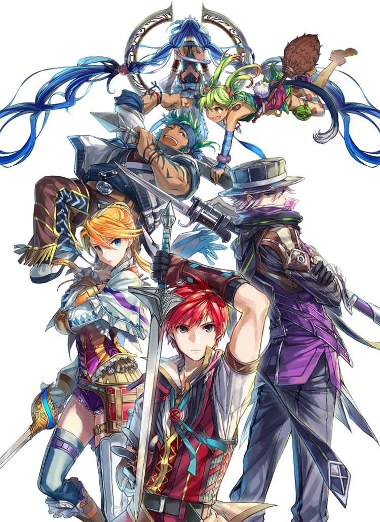 Main Characters Artwork from Ys VIII: Lacrimosa of Dana