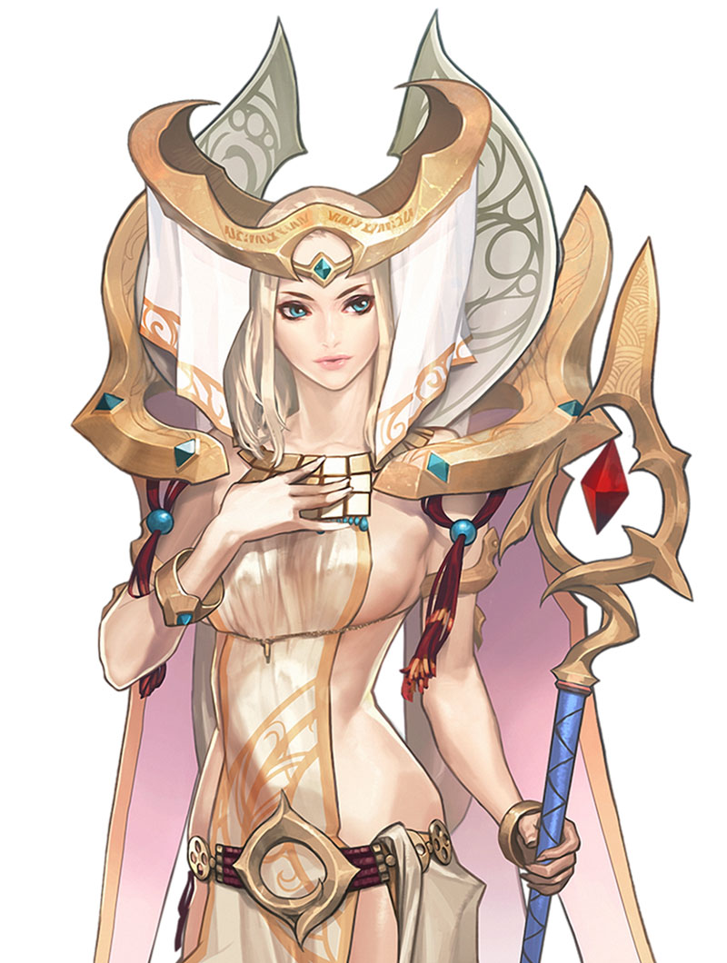 Irea, Celestial Dress Skin Concept Art from Chaos Heroes Online