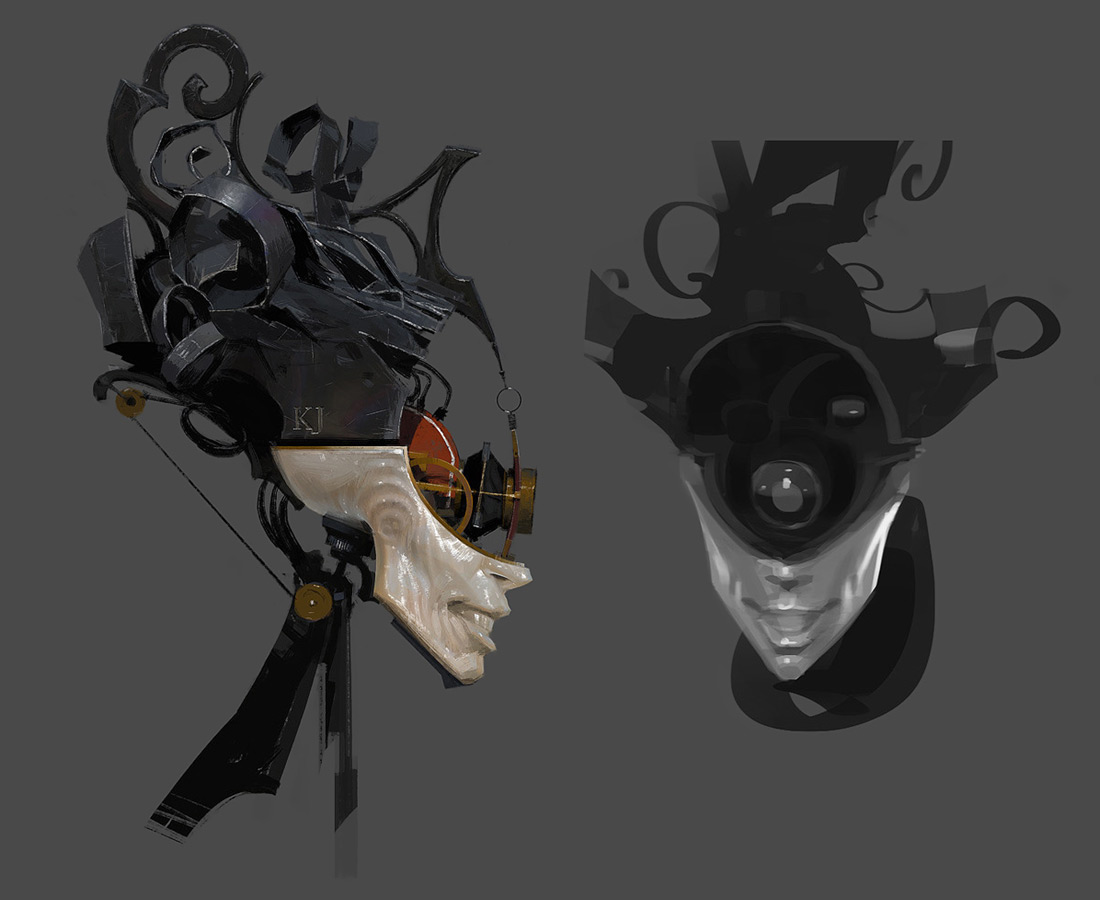 Clockwork Soldier Head Concept Art from Dishonored: Death of the Outsider