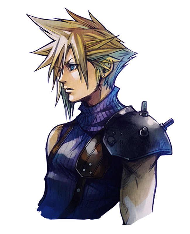Cloud Strife Concept Art from Final Fantasy VII G-Bike