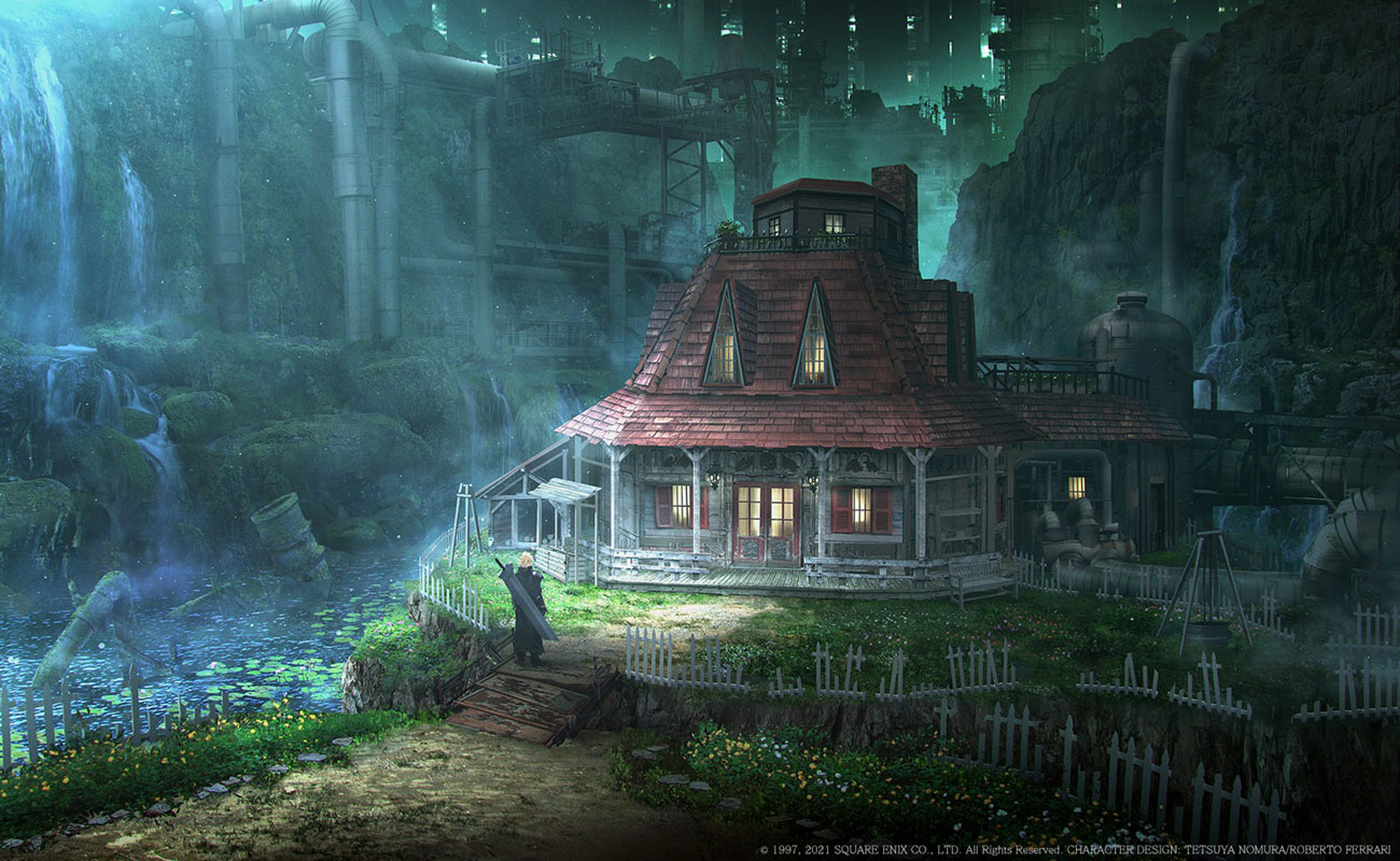 Aerith's House Exterior Art from Final Fantasy VII Remake