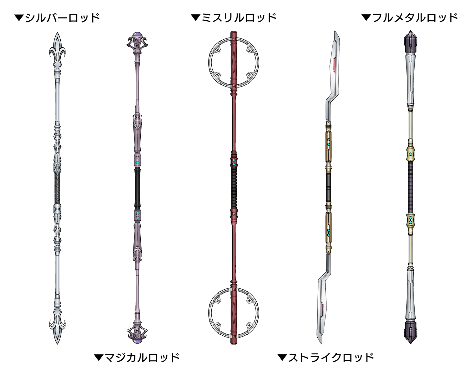 Aerith's Rods Concept Art from Final Fantasy VII Remake