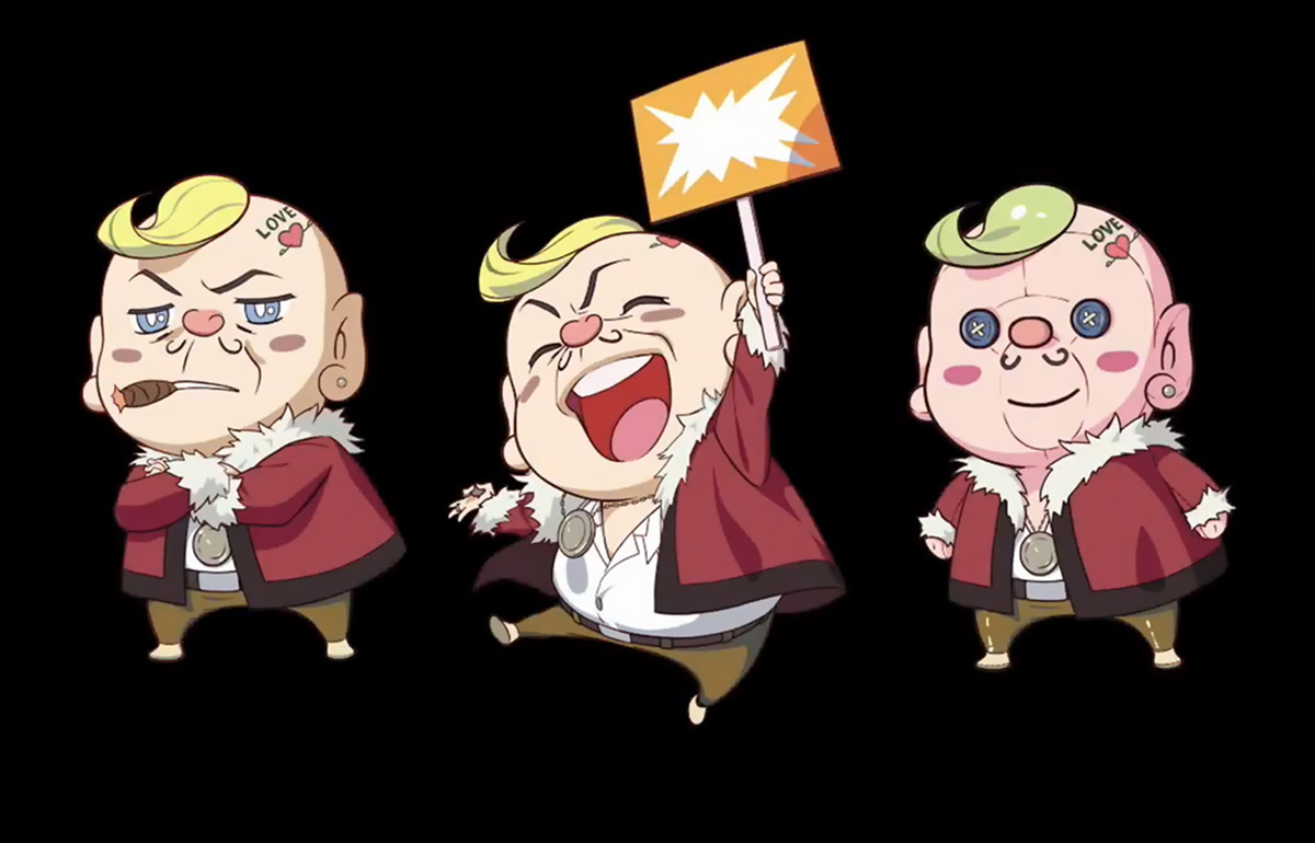 Don Corneo Cartoon Art from Final Fantasy VII Remake