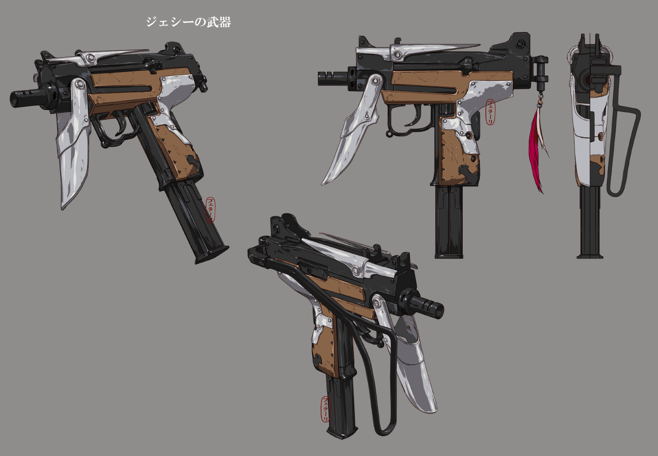Jessie's Gun Concept Artwork from Final Fantasy VII Remake