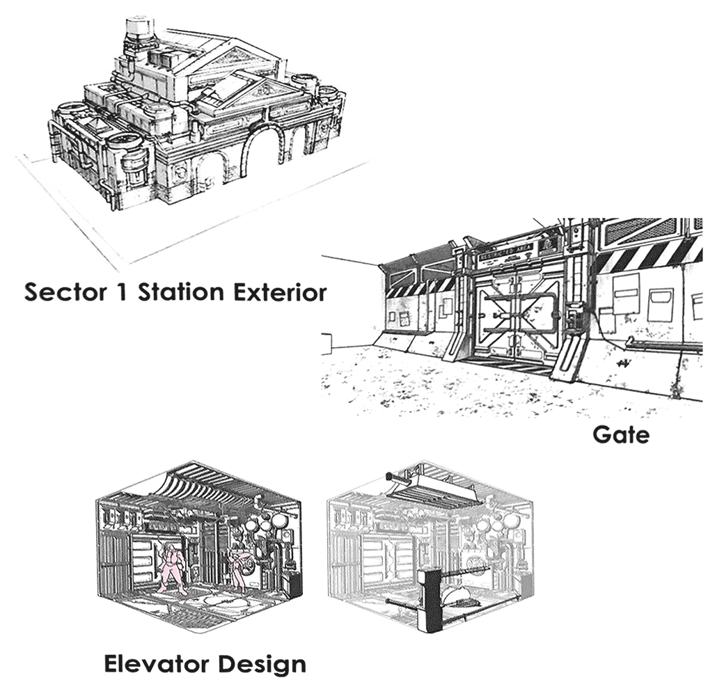 Midgar Sector 1 Sketches from Final Fantasy VII Remake
