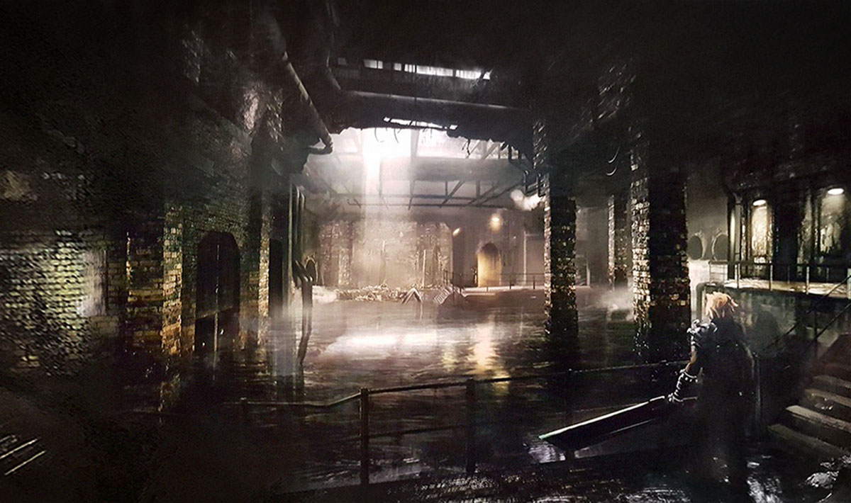 Midgar Slums Sewers Concept Art from Final Fantasy VII Remake