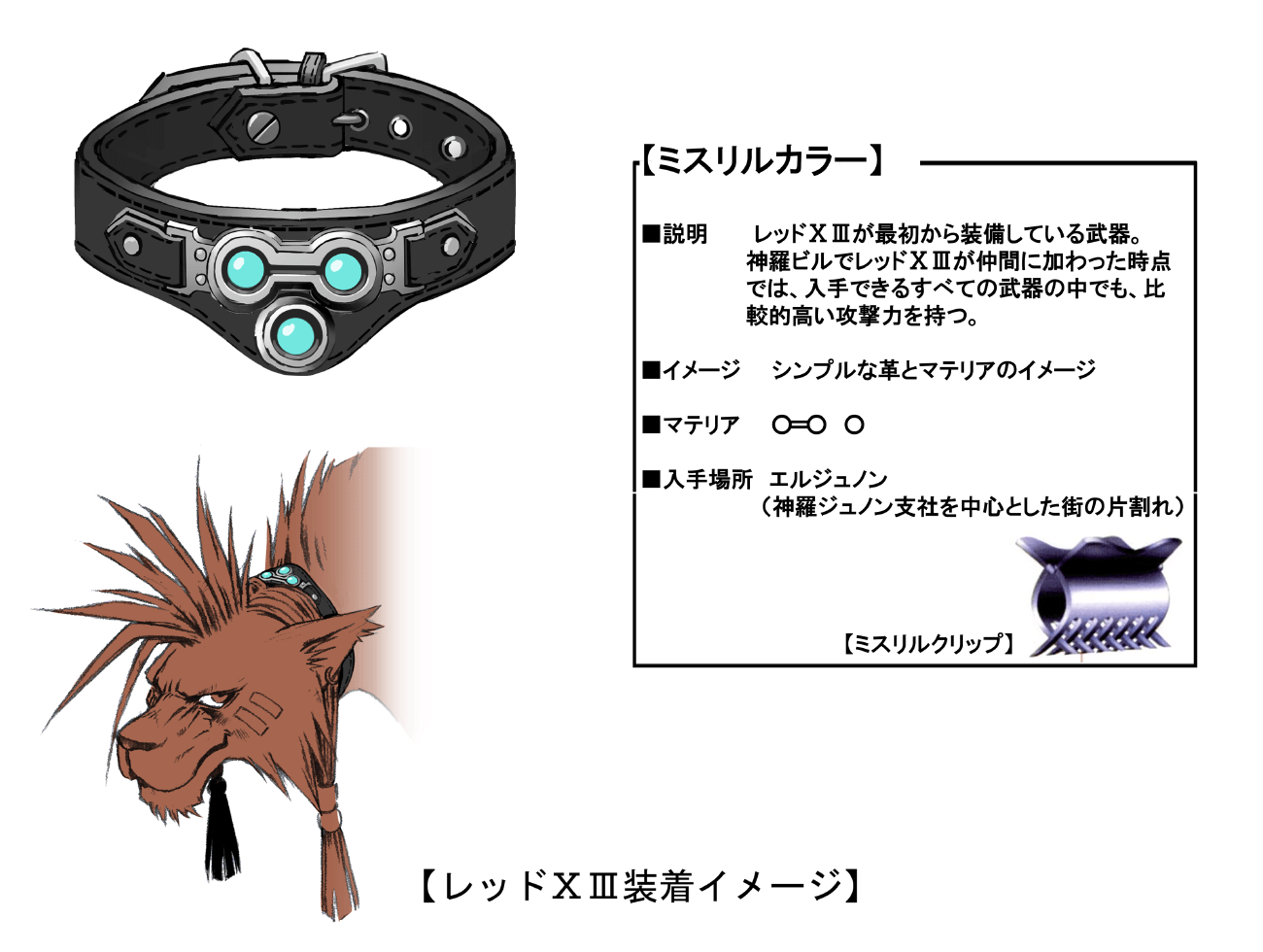 Red XIII's Mythril Collar Concept Art from Final Fantasy VII Remake