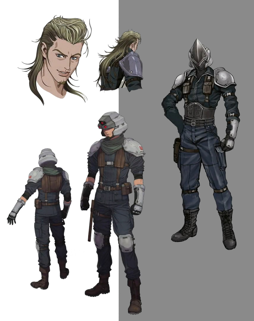 Roche, Shinra Officer, & SOLDIER:3rd Class Art from Final Fantasy VII Remake