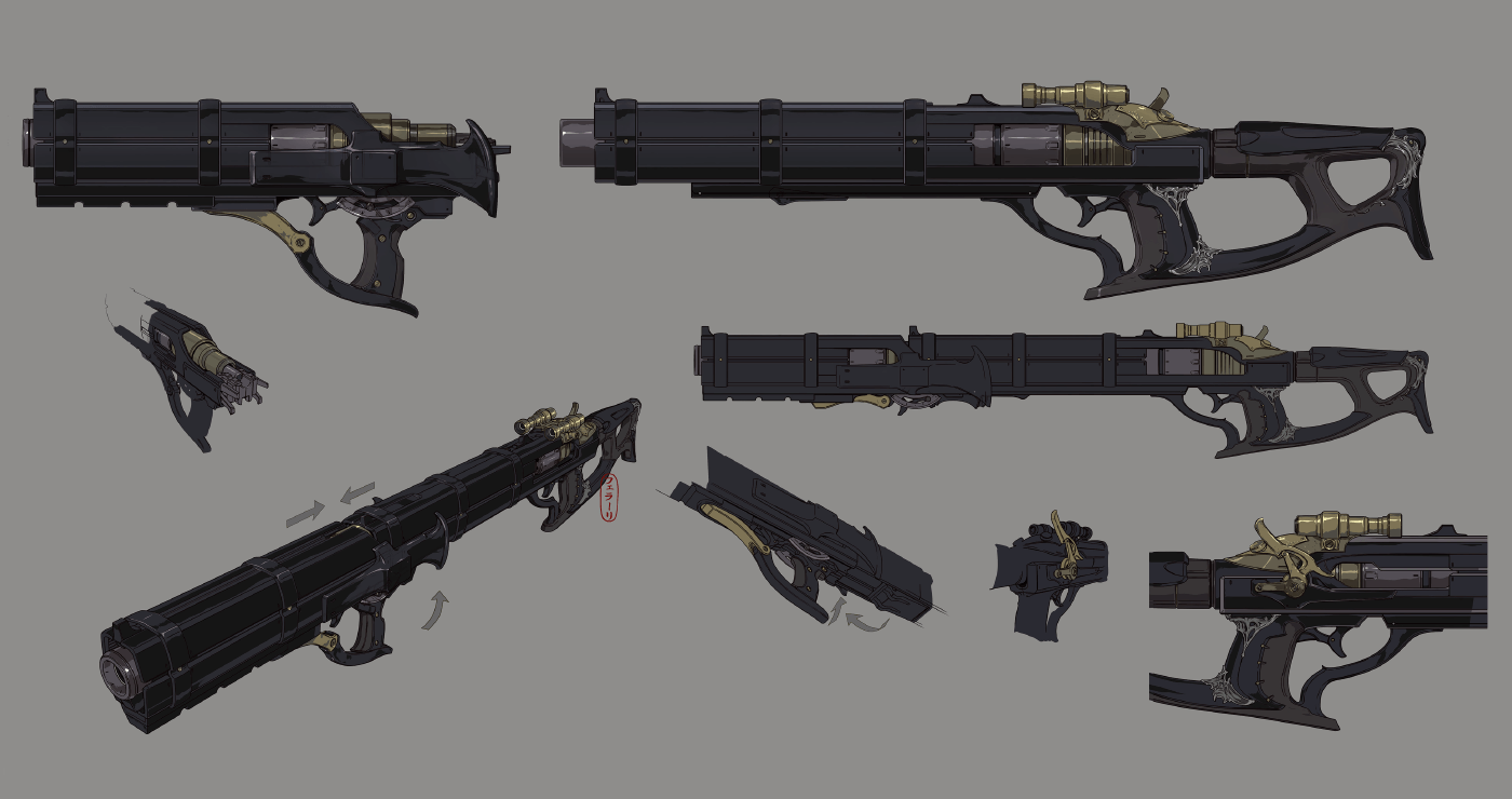 Rufus' Shotgun Concept Art from Final Fantasy VII Remake