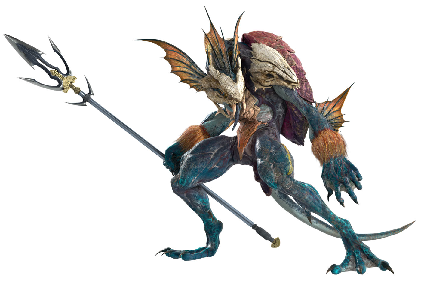 Sahagin Prince Render from Final Fantasy VII Remake