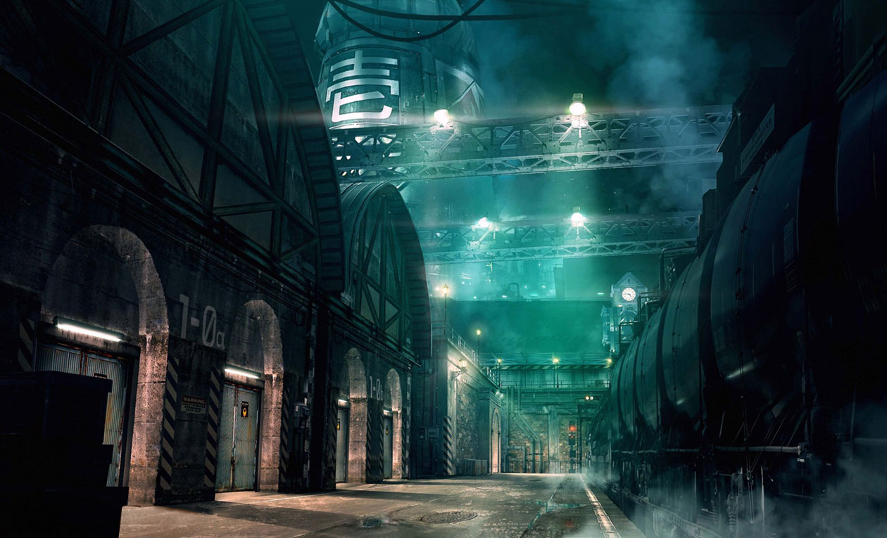 Sector 1 Train Station Platform Art from Final Fantasy VII Remake