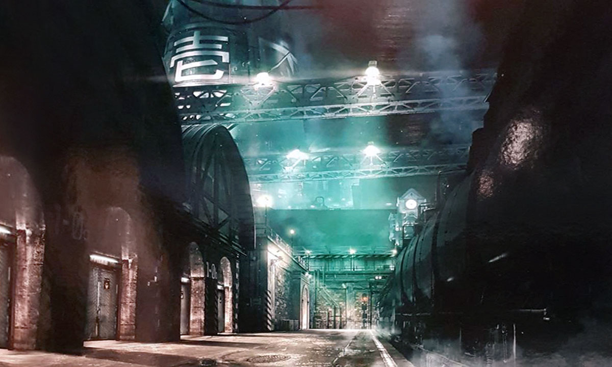 Sector 1 Train Station Platform Concept Art from Final Fantasy VII Remake