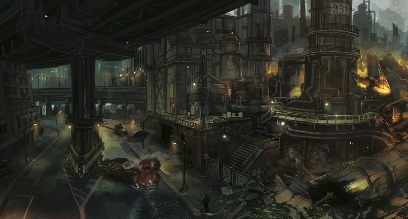 Sector 8 Damage Art from Final Fantasy VII Remake