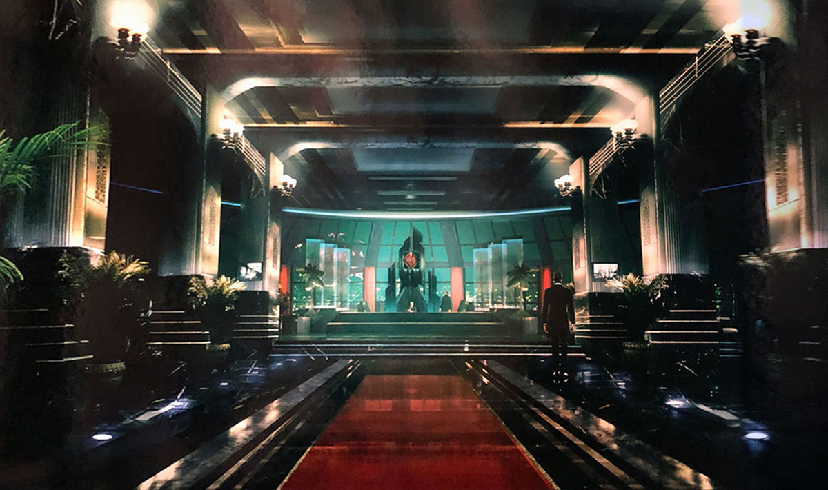 Shinra Office Concept Art from Final Fantasy VII Remake