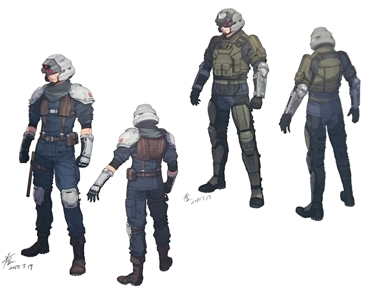 Shinra Security Officer & Riot Trooper Art from Final Fantasy VII Remake