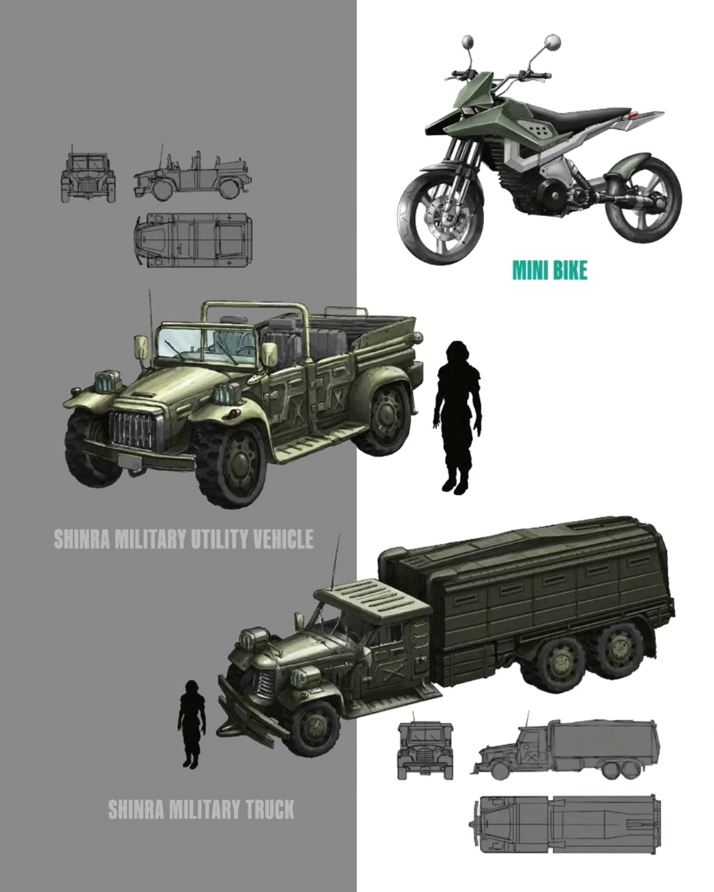 Shinra Vehicles Art from Final Fantasy VII Remake