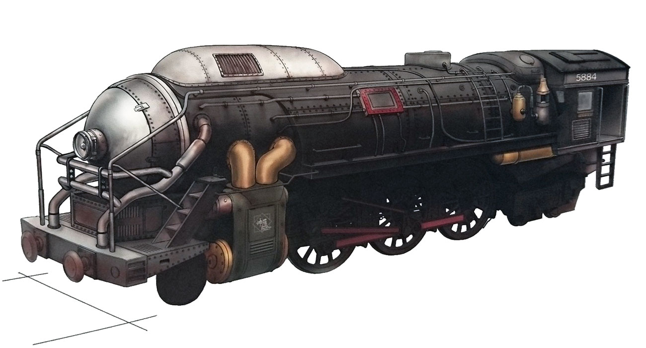 Train Engine Car Concept Art from Final Fantasy VII Remake