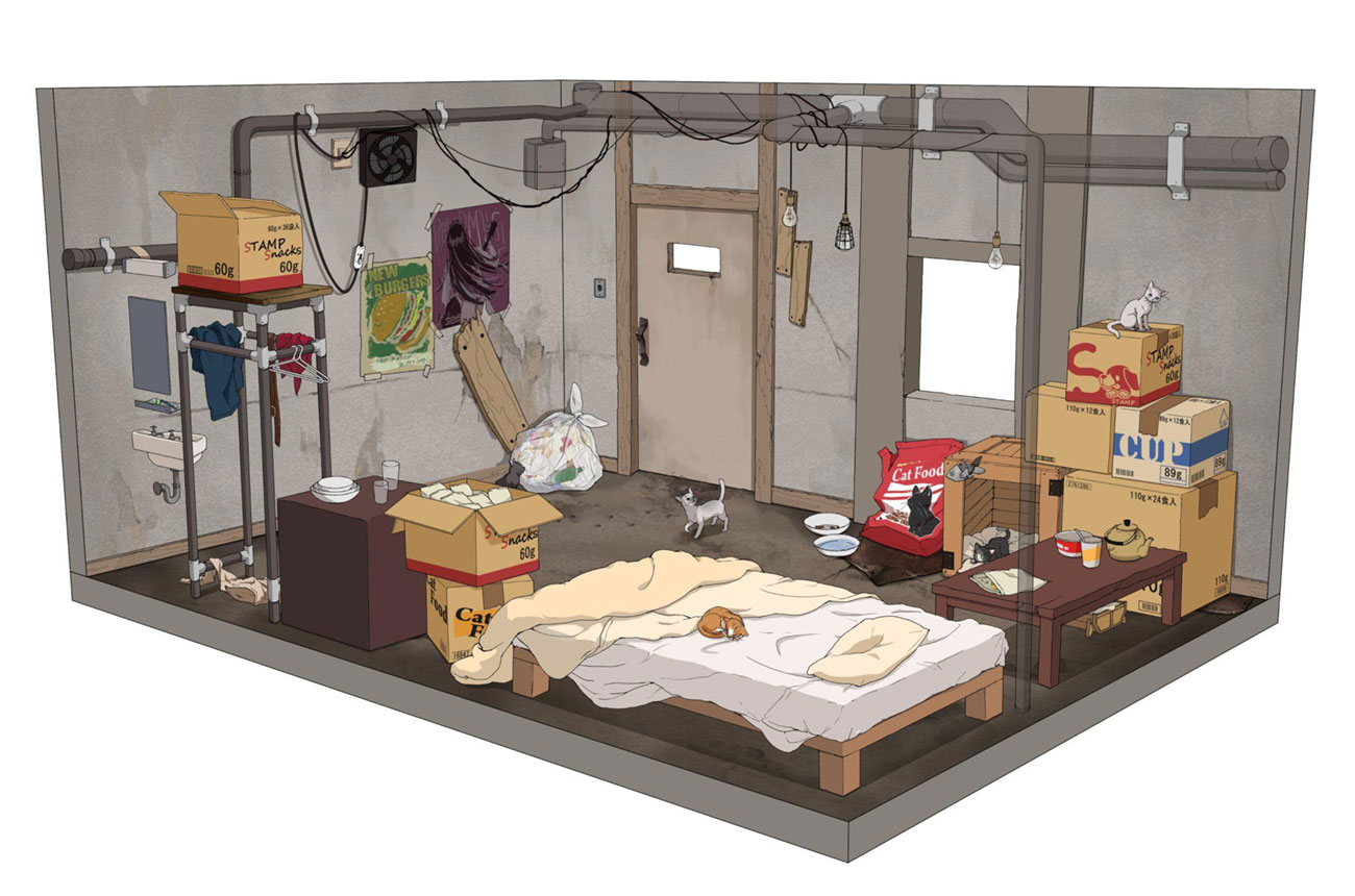 Wedge's Room Concept Art from Final Fantasy VII Remake