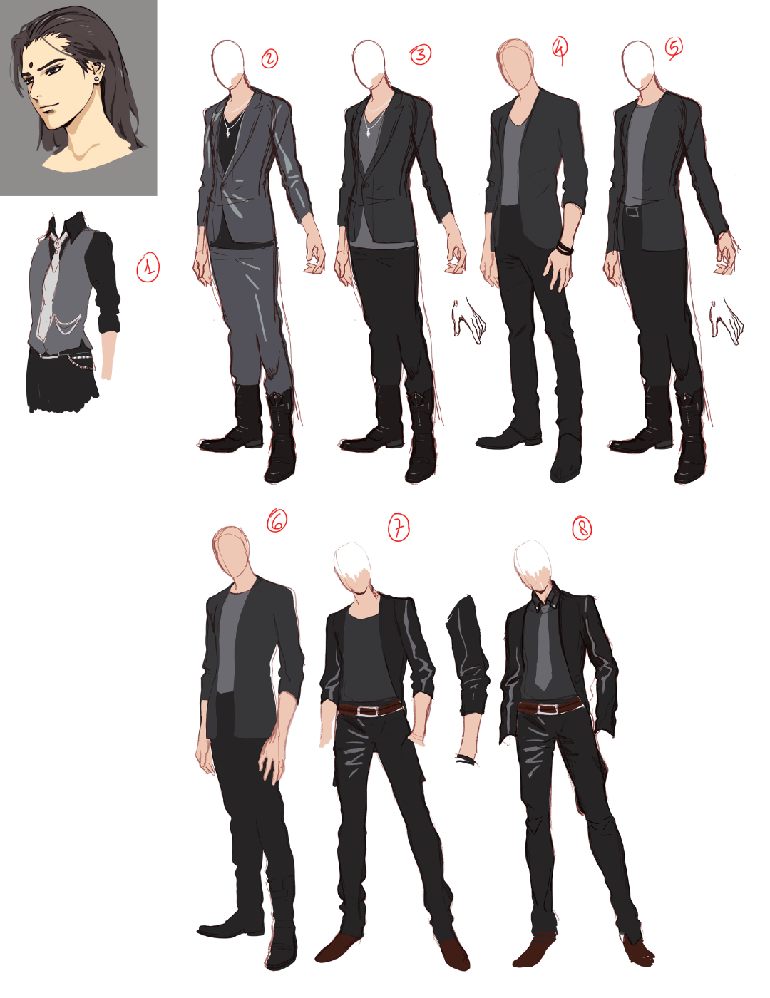 Young Tseng's Suit Concept Art from Final Fantasy VII Remake
