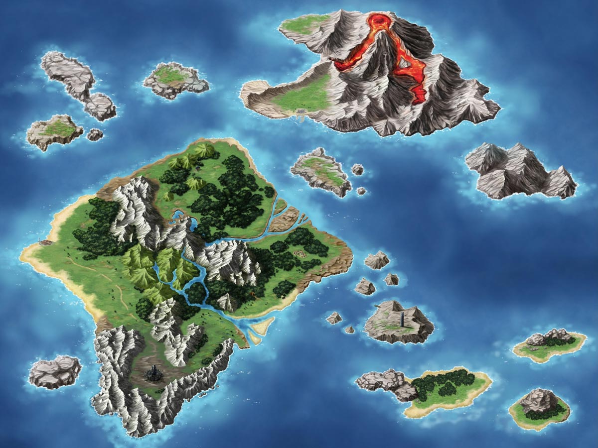 Grandshelt Isles Map Artwork from Final Fantasy: Brave Exvius