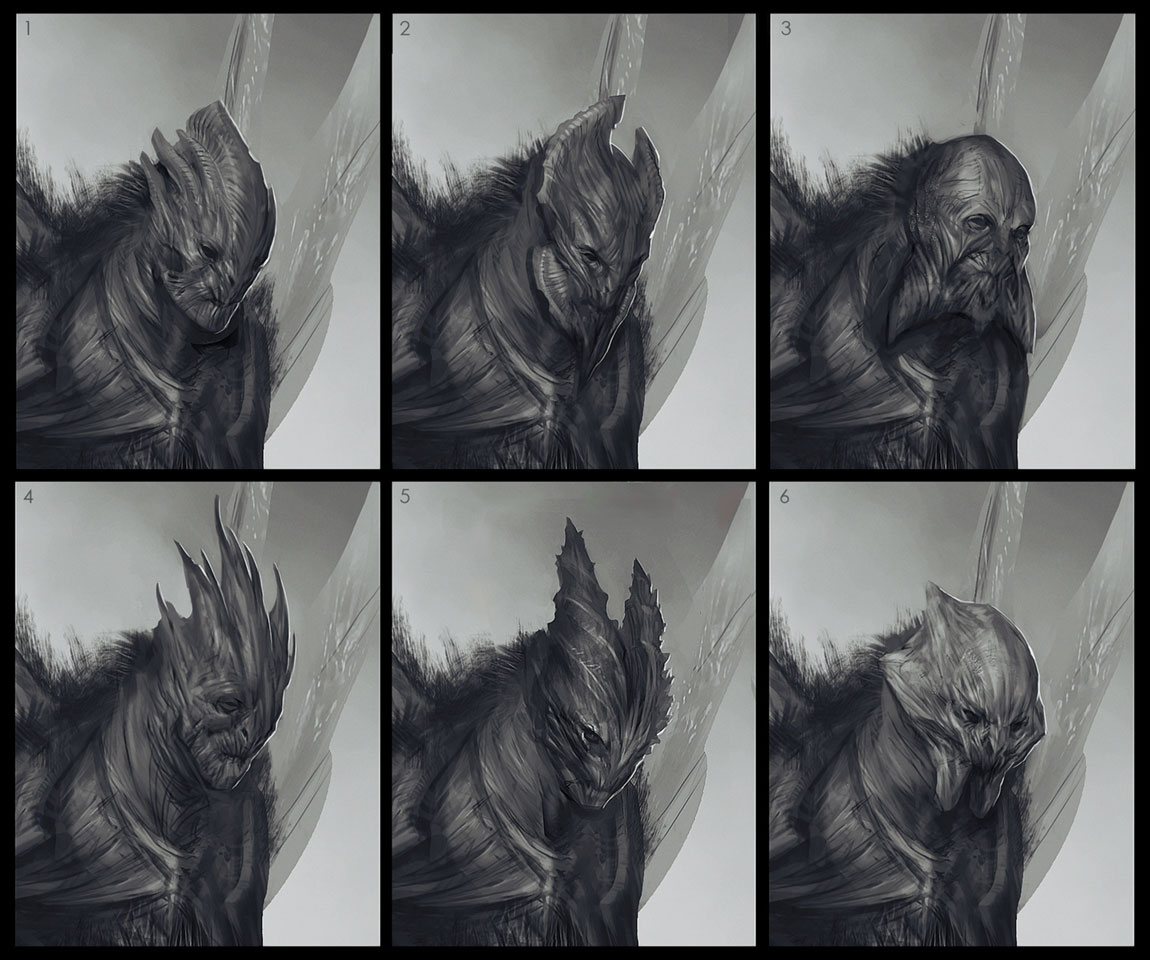 Dark Elf Faces Concept Art from God of War