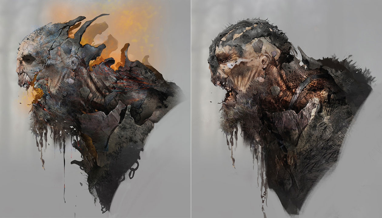 Draugr Heads Concept Art from God of War