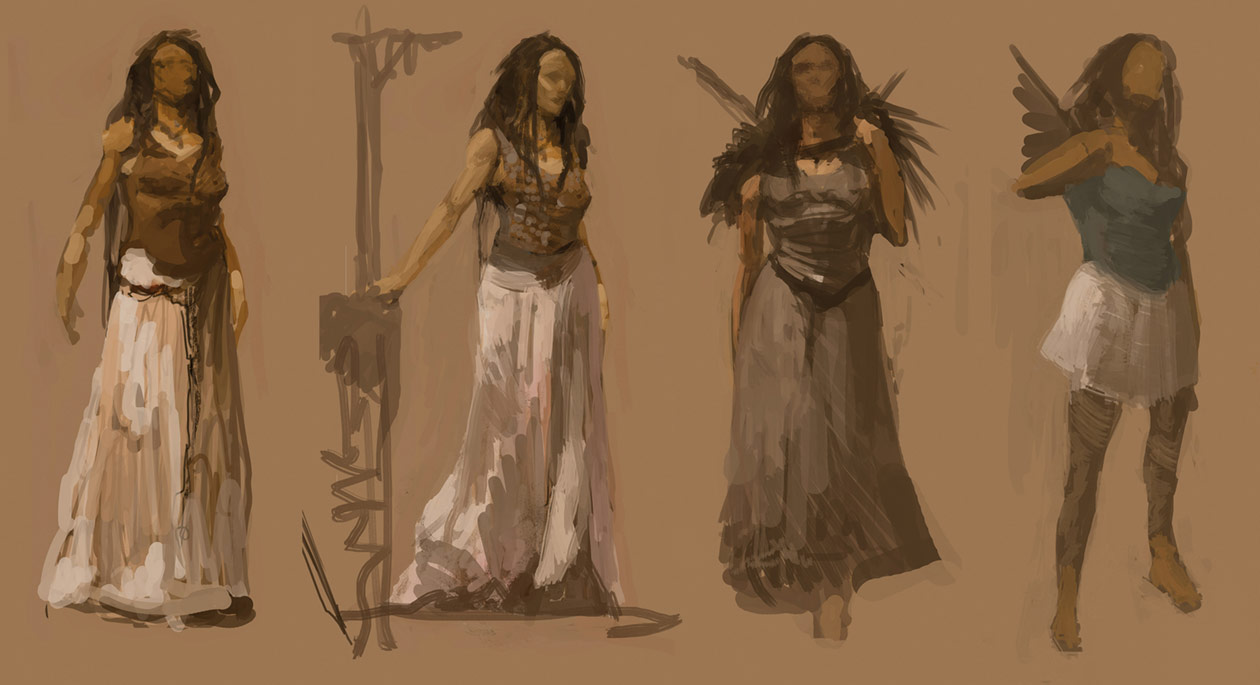 Freya Rough Concept Artwork from God of War